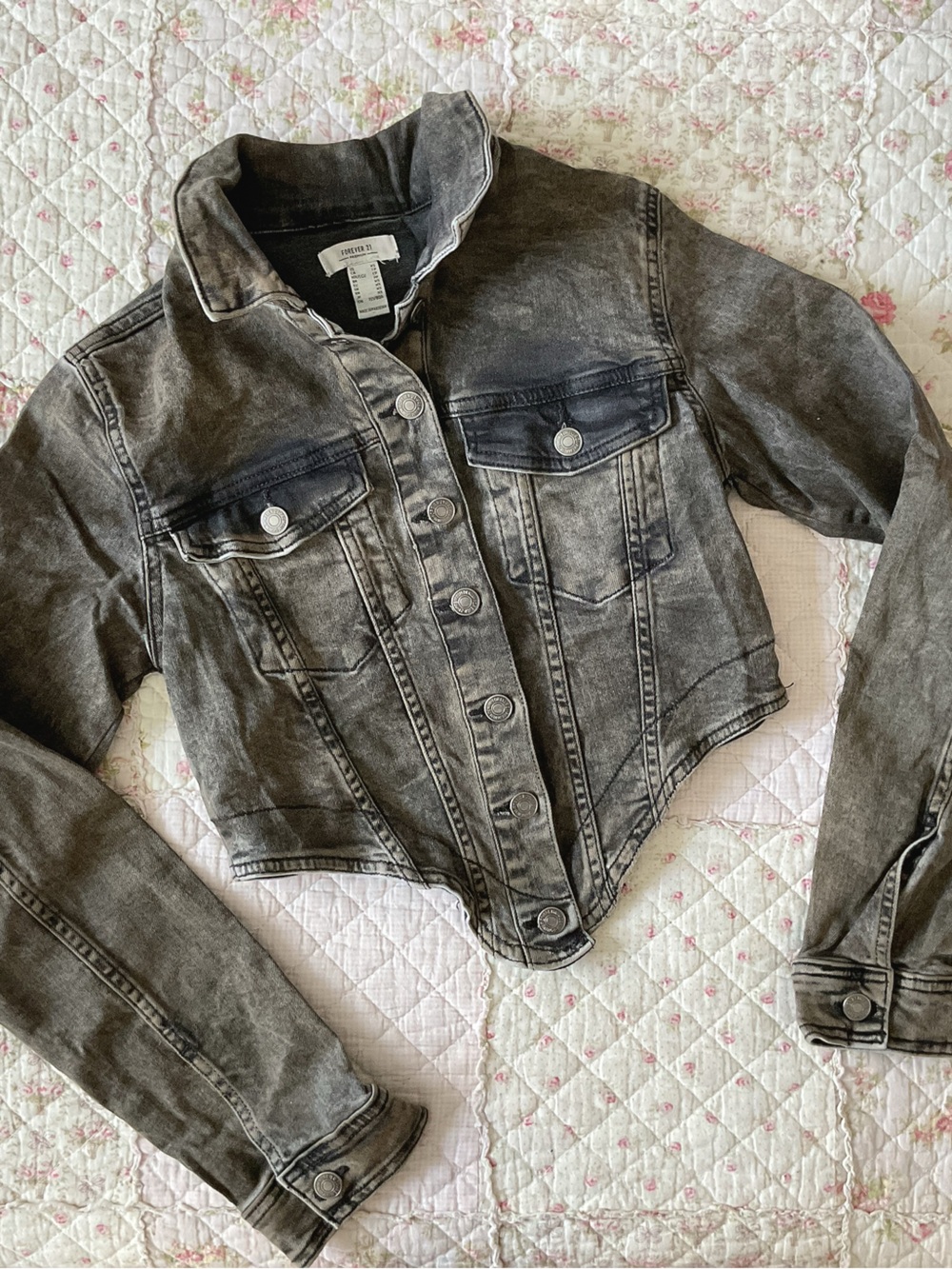 Washed Black Denim Jacket